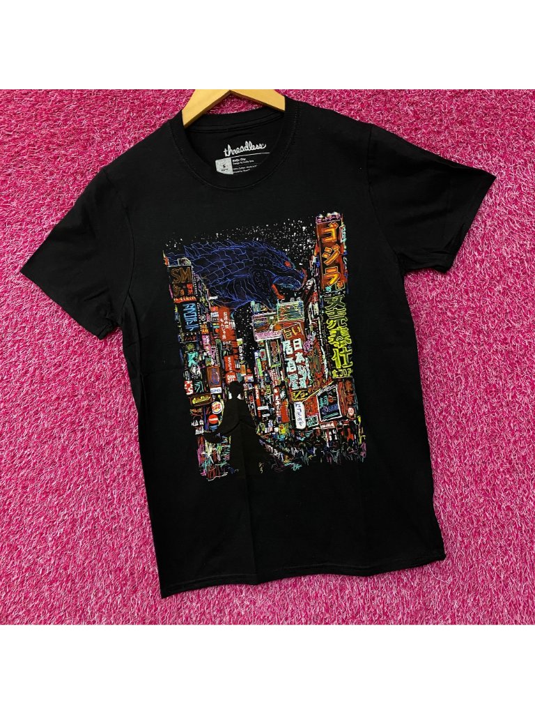 Threadless Godzilla Kaiju City Graphic Design T-Shirt Size Small — image 3 of 4